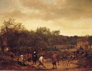 Landscape with skittle playes Jan Steen